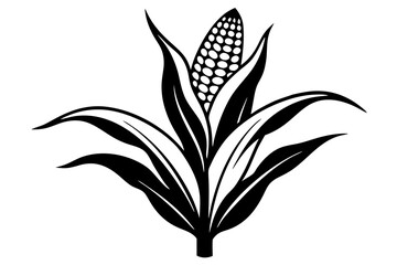 Corn silhouette icon isolated Vector illustration
