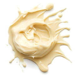 Splash of white cream texture isolated on white background. Face creme, body lotion swatch.