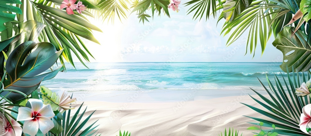 Poster summer memories beautifully displayed in a banner design with assorted photos on a white background 