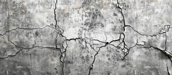 Fototapeta premium Cracked concrete wall in the background with ample copy space image
