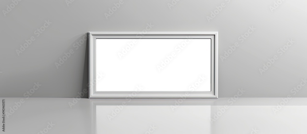 Poster A picture frame with a white and gray color scheme suitable for a copy space image
