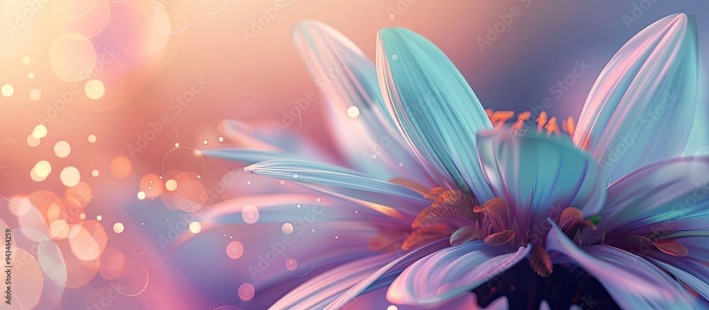 Poster abstract flower over soft gradient background with copy space image