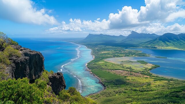 From Maconde viewpoint, on Mauritius island in Africa, you can enjoy breathtaking views of Baie du Cap.