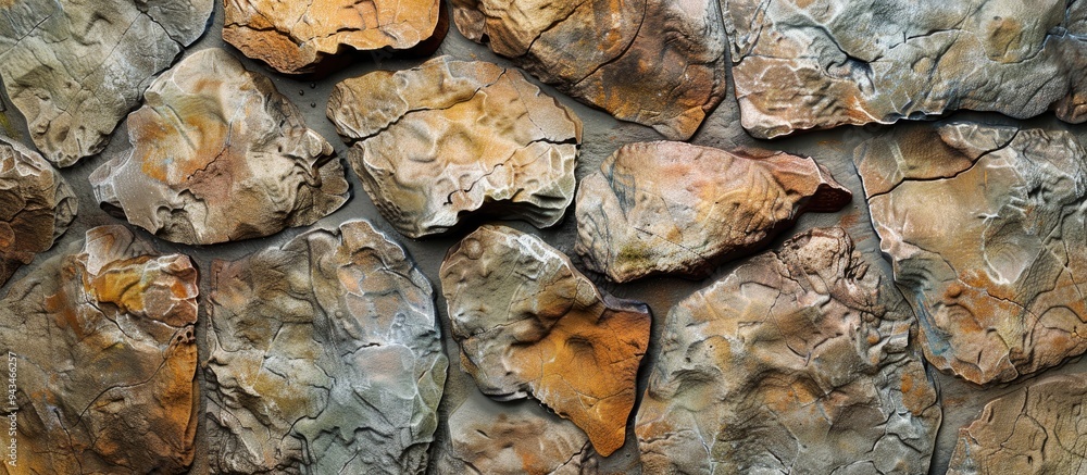 Fototapete Altered color scheme on a natural stone surface showcasing decorative stone texture with copy space image creating an appealing visual