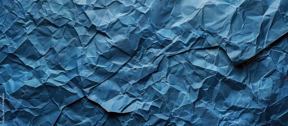 Poster denim colored painted paper texture serves as an abstract blue background with copy space image