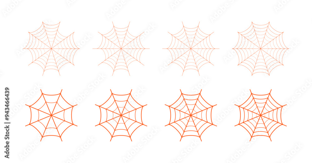 Wall mural spider web icon set in different shape. outline set of spider vector icons. set of spider web and ha