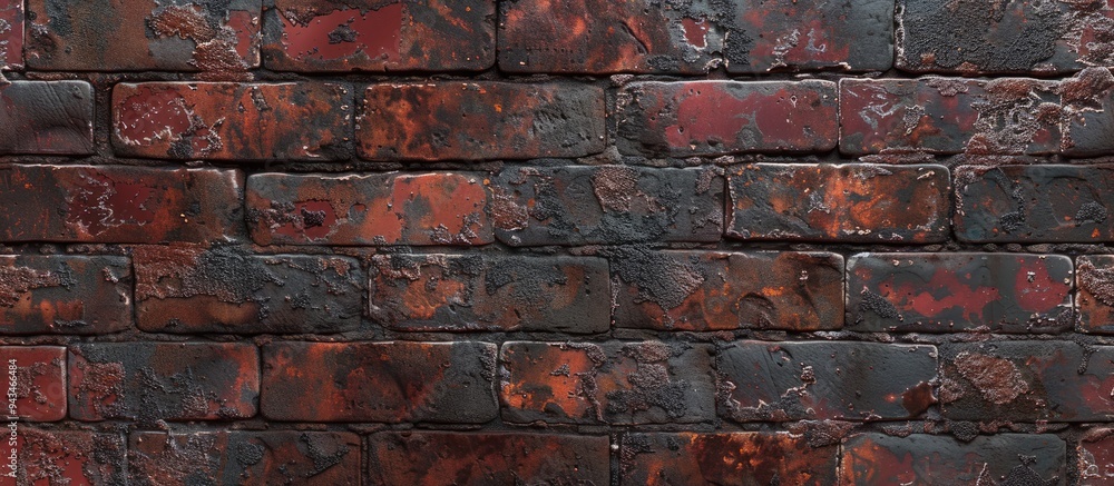 Leinwandbilder dull and corroded dark red bricks with a textured surface for copy space image