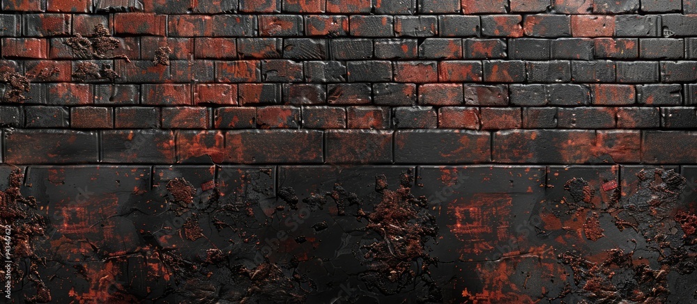 Aufkleber dull and corroded dark red bricks with a textured surface for copy space image