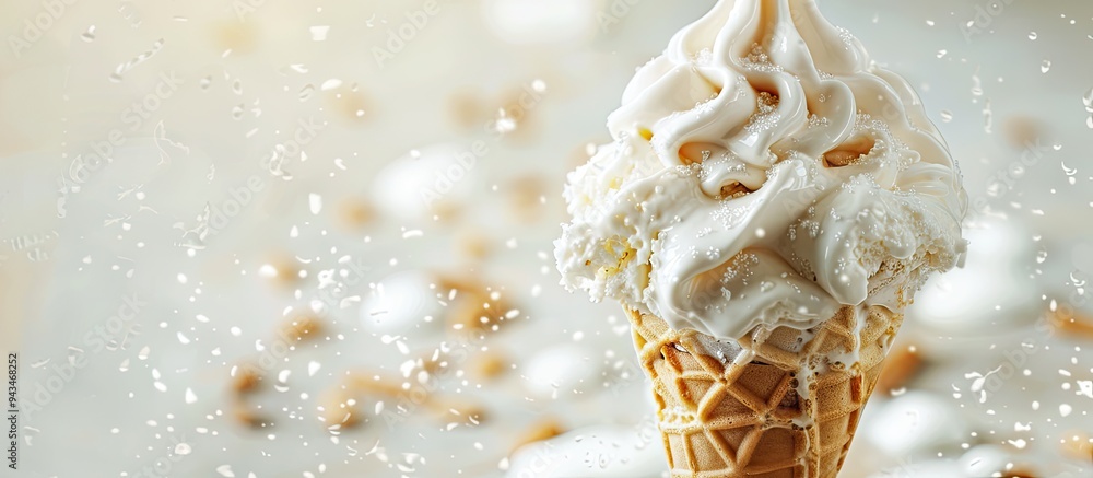 Aufkleber delectable cold treat presented as a post meal tradition with an appealing visual of a copy space im