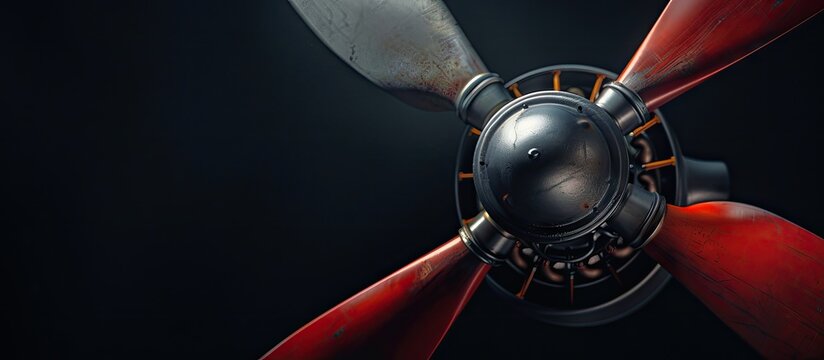 RC aeromodelling spare part propeller in copy space image