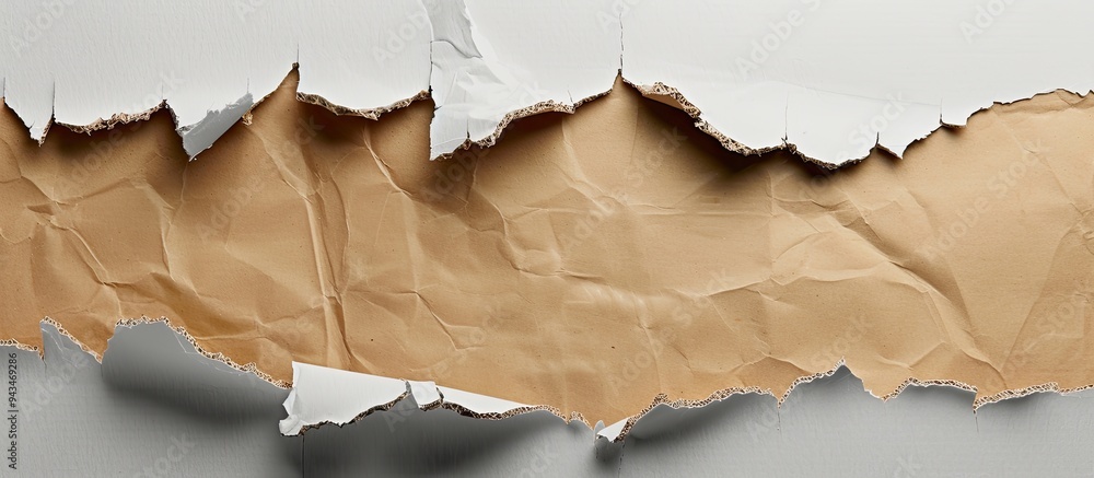 Poster A torn paper with a cardboard backdrop carries a message on educational development serving as a symbolic representation for educational progress featuring copy space image