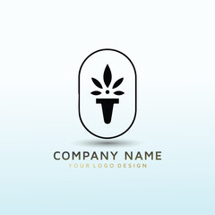 cannabis vector logo design idea