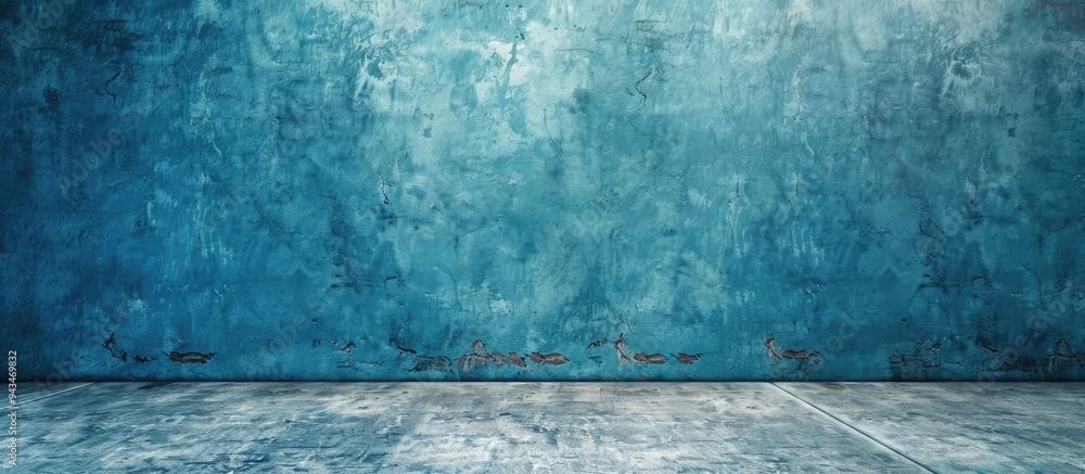 Leinwandbilder blue wall texture with scratches adds a grungy touch to the background leaving room for additional c