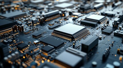 Close-up of a Technological Circuit Board