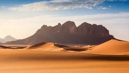 sand dunes in desert in front of tuwaiq mountain landscape central arabia saudi arabia