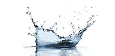 Realistic water splash isolated on white background