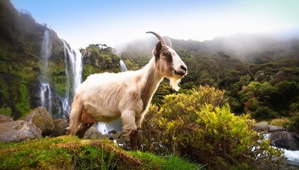Obraz premium billy goat falls in new zealand