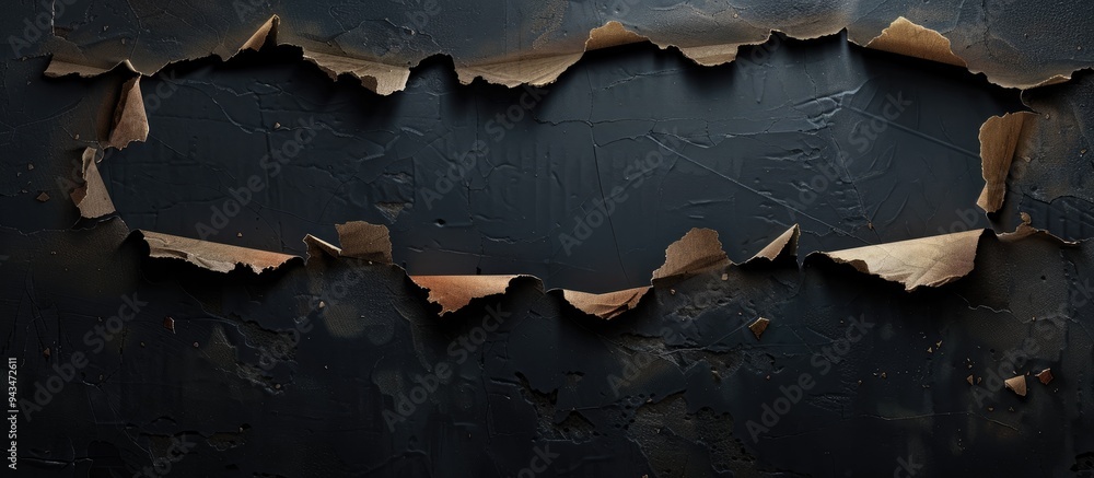 Poster Operational efficiency message depicted on torn cardboard against dark background serving as a symbolic representation with available copy space image