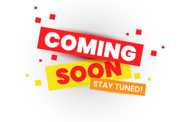 modern coming soon poster with stay tuned message