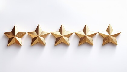five gold stars on a white background