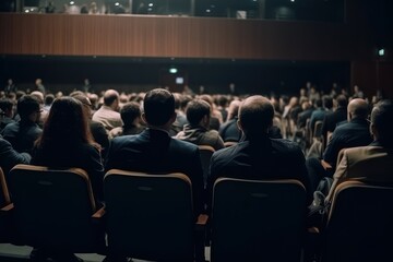 Business Conference with Attendees Watching a Presentation