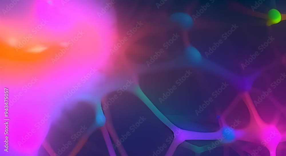 Aufkleber colorful neuron network simulation with dynamic connections 4k animation