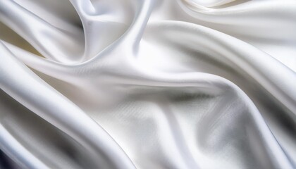 Obraz premium close up of rippled white silk fabric texture background