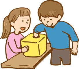 くじ引きをする子ども