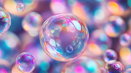 Rainbow Bubbles in a Dreamlike Setting