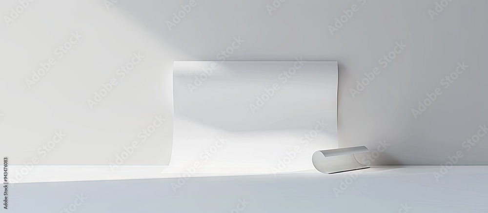Poster a white paper on a clear white backdrop perfect for a copy space image