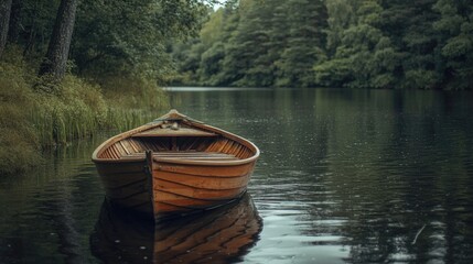 Tranquil Boat on a River