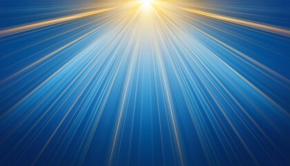 Fototapeta premium golden ray of light on blue background ai generated