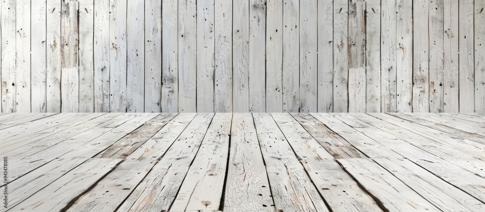 Aufkleber background features white wooden boards displaying texture suitable as a copy space image