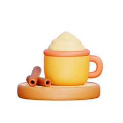 3D Pumpkin Spice Latte, Autumn celebration elements, Fall season.