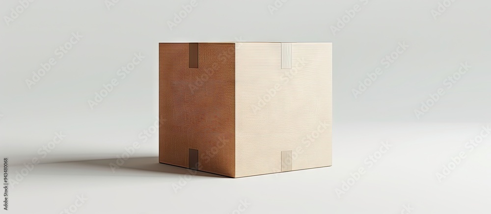 Poster cardboard box against a plain white backdrop with copy space image