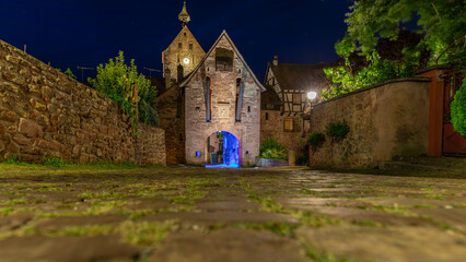 A beautiful night alsacian architecture pic taken in Riquewihr in France on August 20th 2024