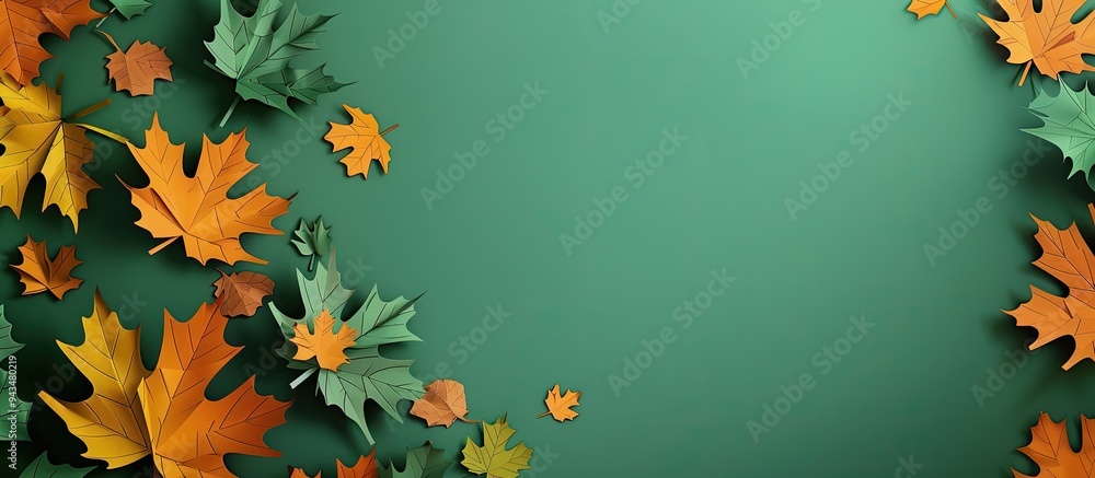 Poster paper pieces with a green backdrop displaying a heartfelt autumn message symbolic of autumn greeting