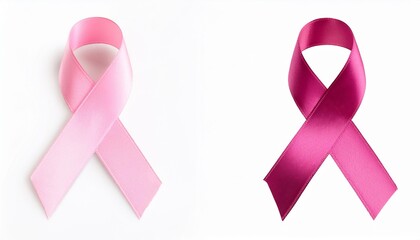 breast cancer awareness symbol pink ribbon isolated on transparent background