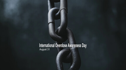 Breaking the cycle of addiction on International Overdose Awareness Day with a minimalist depiction of a broken chain link