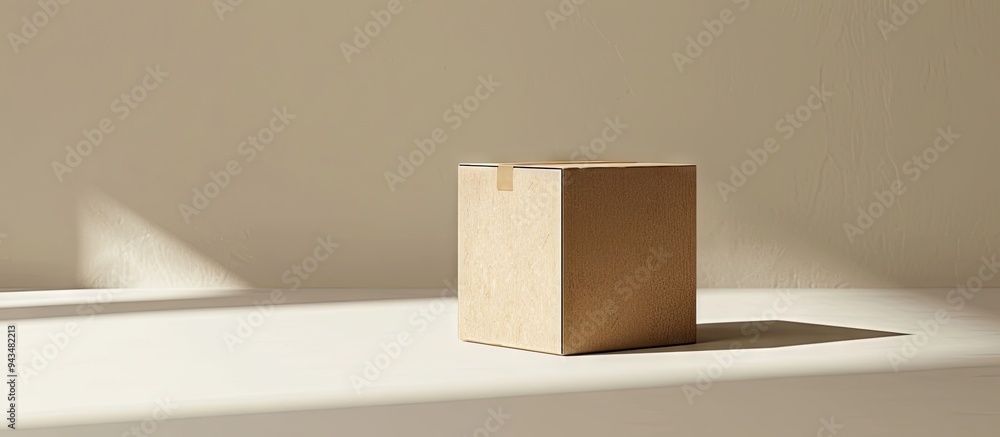Poster cardboard box against a plain white backdrop with copy space image