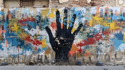 A street art piece showing a powerful message about non-violence and the importance of peace
