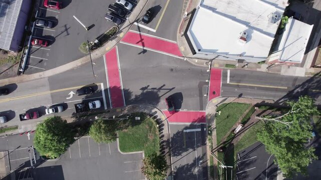 Traffic flows through intersection in historic Fort Mill, South Carolina