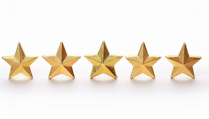 five gold stars on a white background