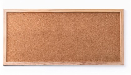 blank cork board mock up on isolated white background for memo or notice board