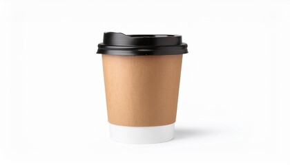 paper coffee cup to go take away mockup isolated on transparent background