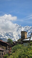 ushguli village in the mountains