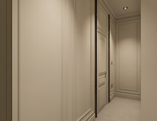 3d illustration of decorative design, luxury bedroom, Classical architecture. Home Interiors.