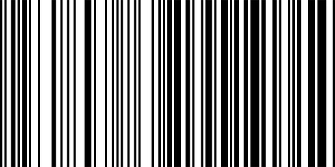 Seamless bg with irregular stripes like barcode sign. Pixel binary code background. Vertical thin and thick lines for scanner