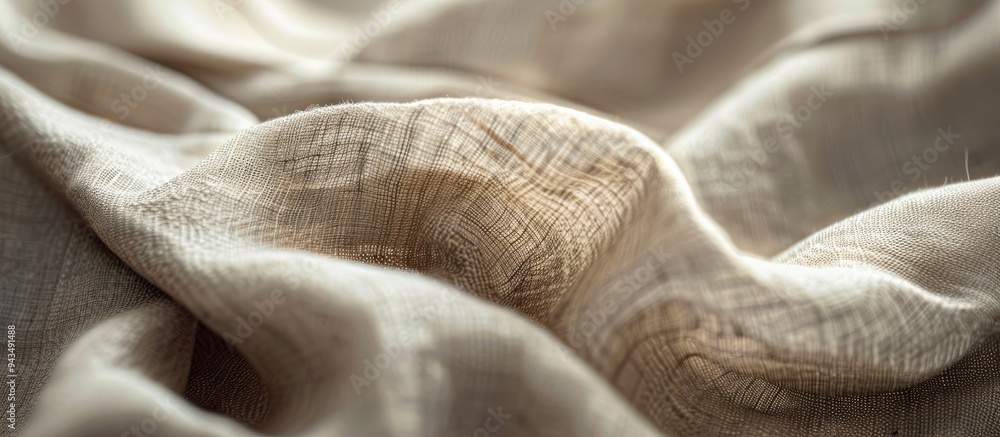 Aufkleber detailed close up shot of a linen shirt with a soft focus providing ample copy space in the image