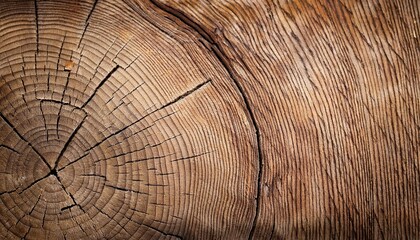 old wood texture with annual rings and cracks wooden background